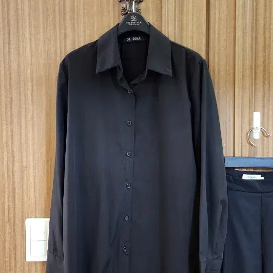 [BUNJANG] Black Blouse 55-77 / 블랙 셔츠 블라우스 55-77