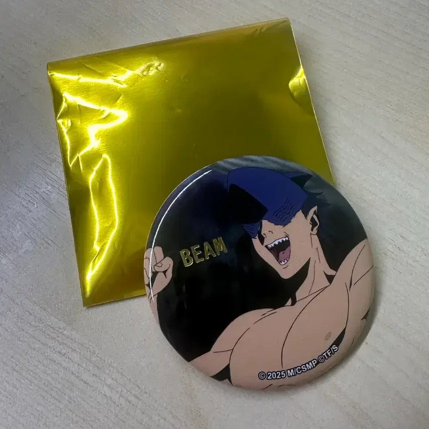 [BUNJANG] Chainsaw Man Beam Shark's Mind Pin Badge / 체인소맨 홍대ak팝업 캔뱃지 빔 상어의마인 뱃지