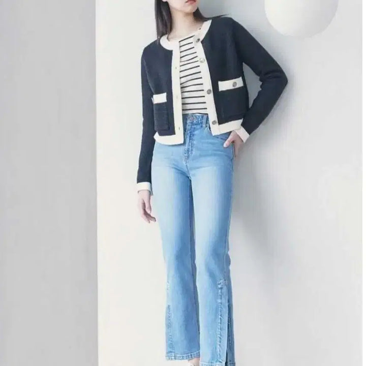 [BUNJANG] Kuho Plus Side Slit Straight Denim Pants (Size 1) / 구호플러스 사이드슬릿 스트레이트 데님팬츠 1사이즈