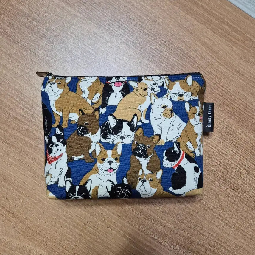 [BUNJANG] Handmade Bulldog Navy Pouch / 핸드메이드 파우치(불독 네이비)