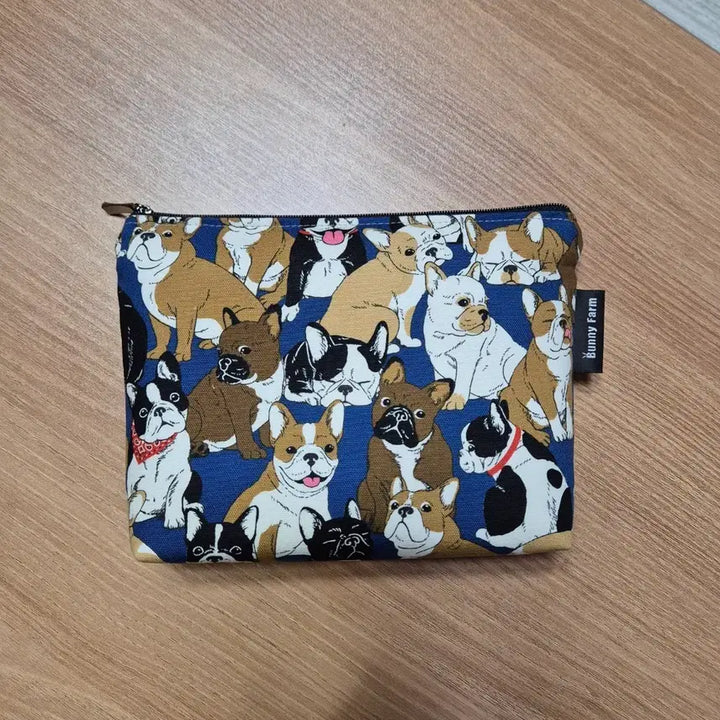 [BUNJANG] Handmade Bulldog Navy Pouch / 핸드메이드 파우치(불독 네이비)