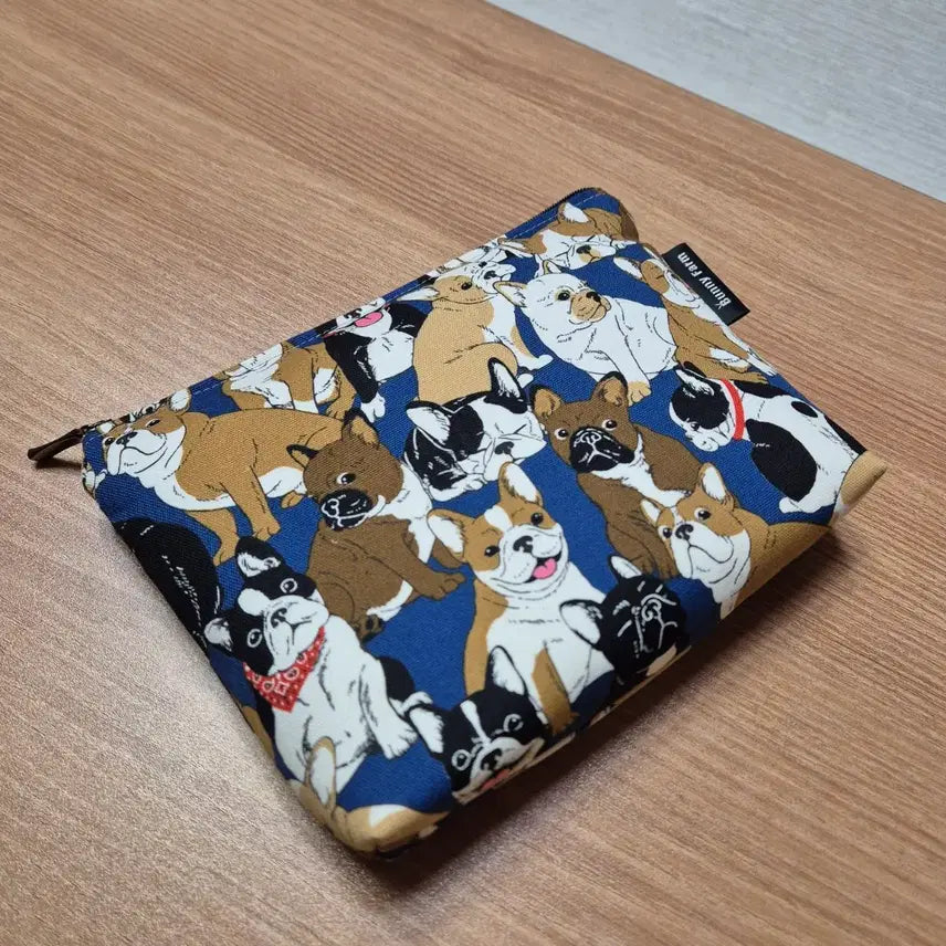 [BUNJANG] Handmade Bulldog Navy Pouch / 핸드메이드 파우치(불독 네이비)