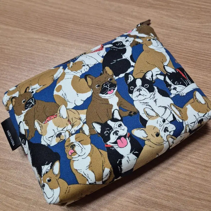[BUNJANG] Handmade Bulldog Navy Pouch / 핸드메이드 파우치(불독 네이비)