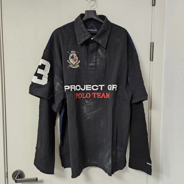 [BUNJANG] Project GR Polo Shirt Black / [2] 프로젝트GR 폴로 패러디 셔츠 블랙