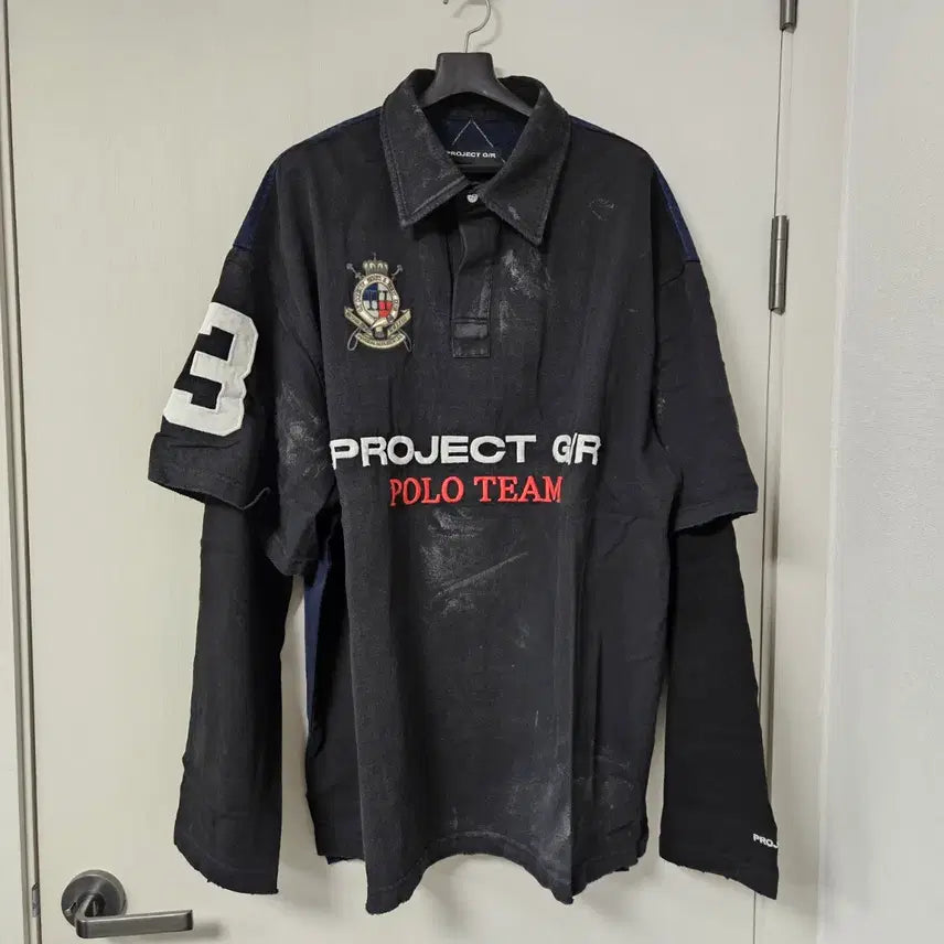 [BUNJANG] Project GR Polo Shirt Black / [2] 프로젝트GR 폴로 패러디 셔츠 블랙