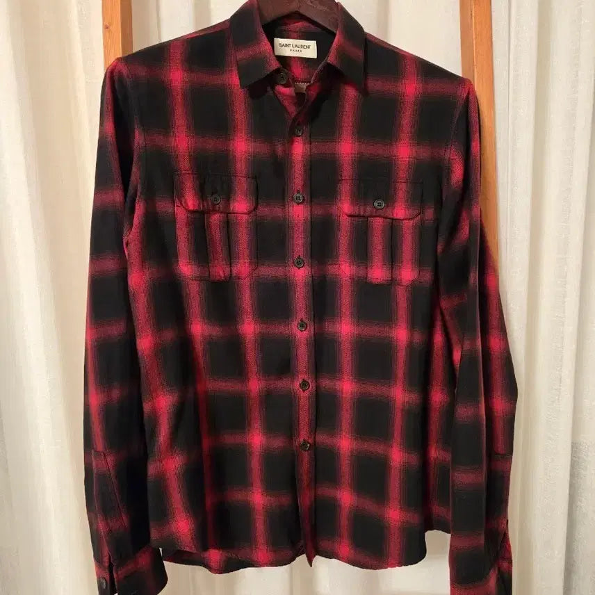[BUNJANG] Saint Laurent Checkered Flannel Shirt / 생로랑의 체크 패턴 플란넬 셔츠
