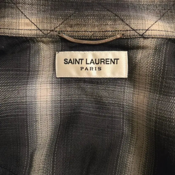 [BUNJANG] Saint Laurent Black Gray Check Shirt / 생로랑 블랙 그레이 체크 셔츠
