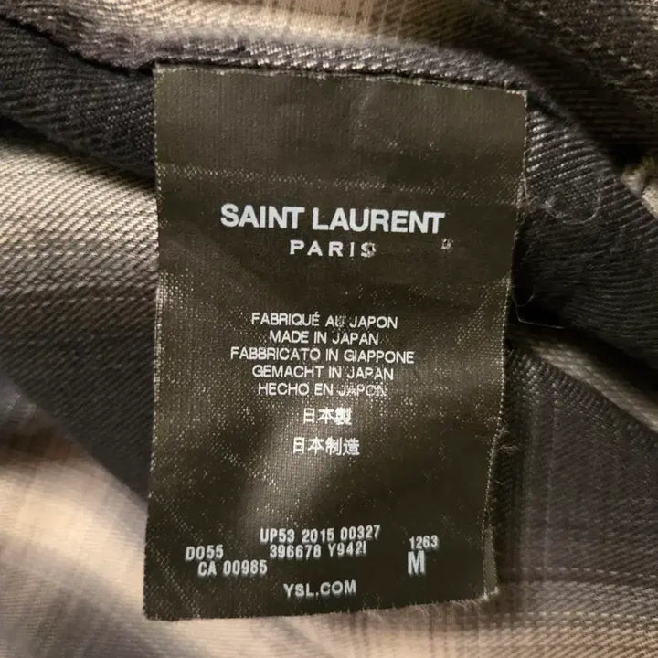 [BUNJANG] Saint Laurent Black Gray Check Shirt / 생로랑 블랙 그레이 체크 셔츠