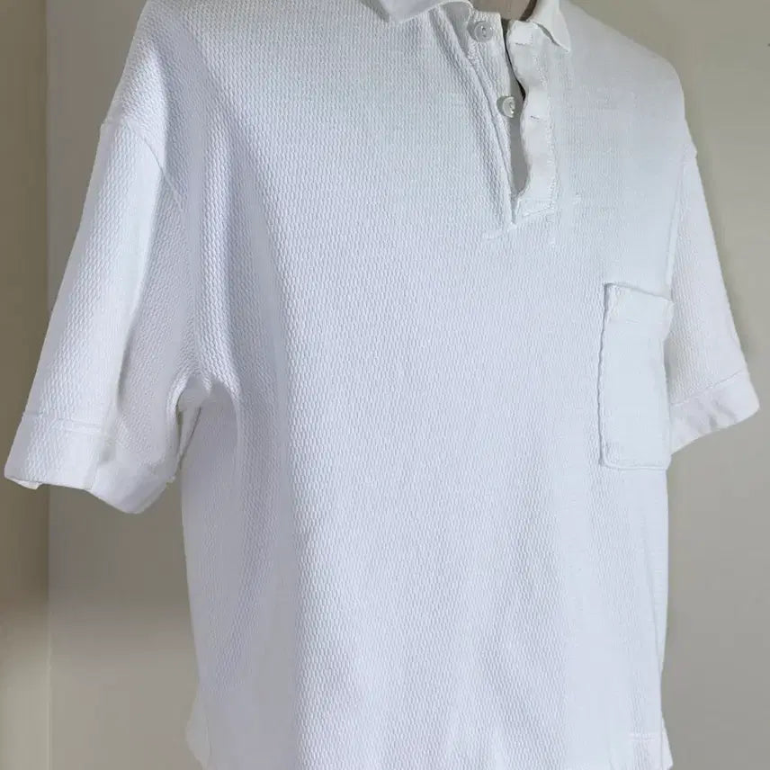 [BUNJANG] KAPITAL Heavy Waffle Polo Shirt / KAPITAL 캐피탈 헤비 와플 폴로 화이트 2사이즈