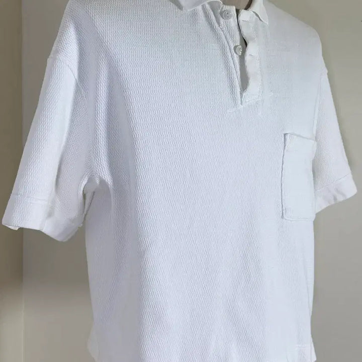 [BUNJANG] KAPITAL Heavy Waffle Polo Shirt / KAPITAL 캐피탈 헤비 와플 폴로 화이트 2사이즈