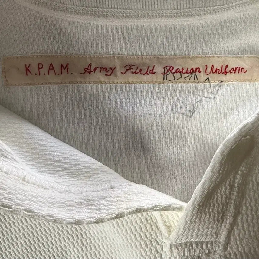 [BUNJANG] KAPITAL Heavy Waffle Polo Shirt / KAPITAL 캐피탈 헤비 와플 폴로 화이트 2사이즈