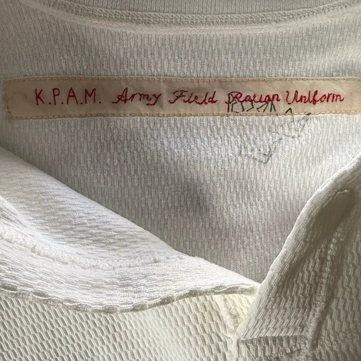 [BUNJANG] KAPITAL Heavy Waffle Polo Shirt / KAPITAL 캐피탈 헤비 와플 폴로 화이트 2사이즈