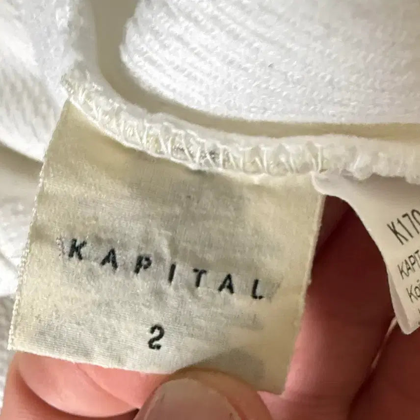 [BUNJANG] KAPITAL Heavy Waffle Polo Shirt / KAPITAL 캐피탈 헤비 와플 폴로 화이트 2사이즈