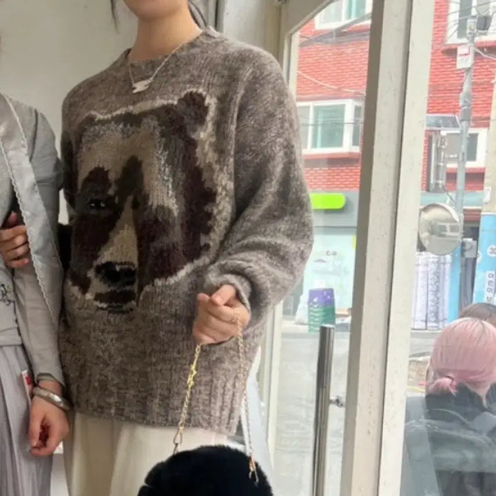 [BUNJANG] Lilystore Vintage Bear Knit Sweater / 리리스토어 빈티지 니트