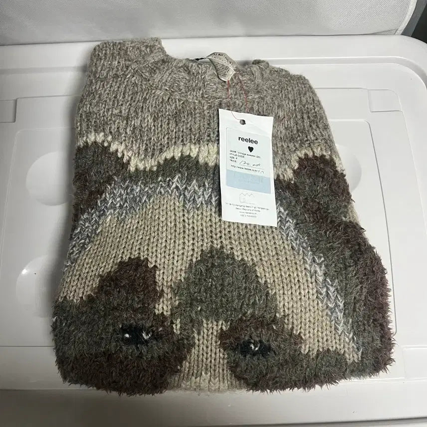 [BUNJANG] Lilystore Vintage Bear Knit Sweater / 리리스토어 빈티지 니트