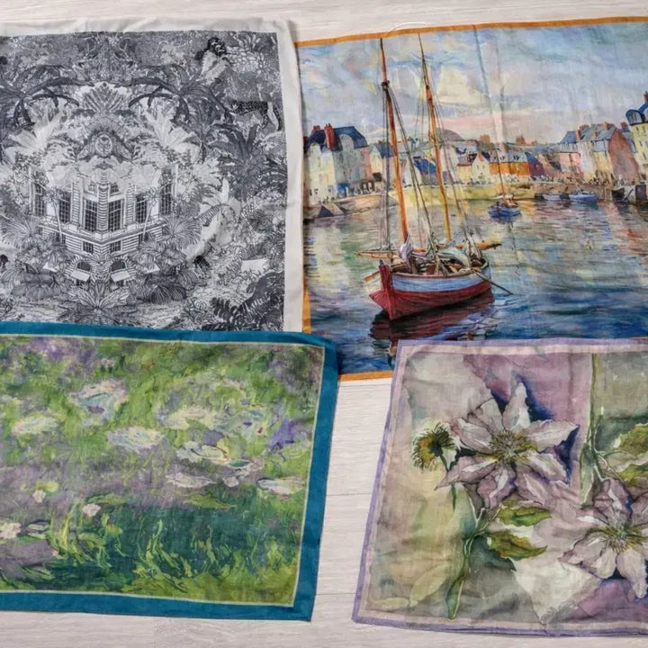[BUNJANG] Art Print Silk Scarf / 명화 스카프
