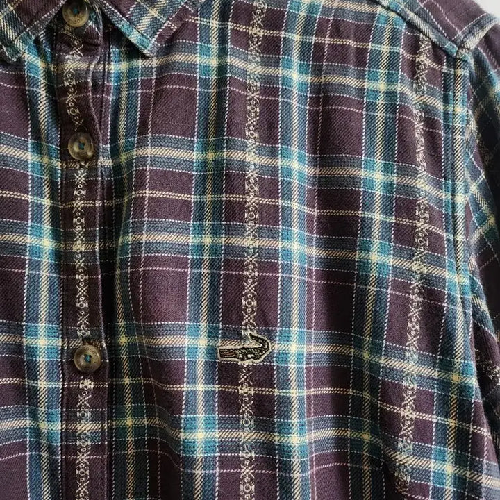 [BUNJANG] Crocodile Check Long Sleeve Shirt M / 크로커다일 체크 긴팔 셔츠 M