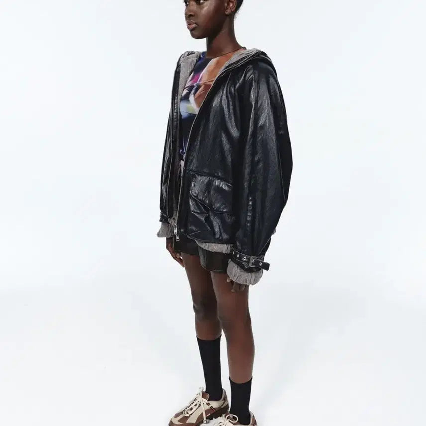[BUNJANG] OddlyWorkshop Debris Reversible Hooded Bomber Jacket / 오들리워크샵 Debris Reversible Hooded Bomber