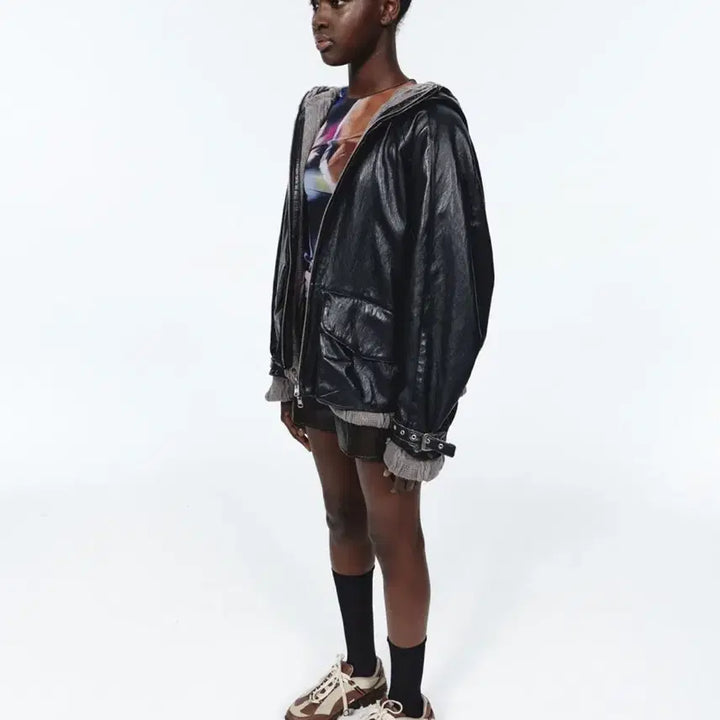[BUNJANG] OddlyWorkshop Debris Reversible Hooded Bomber Jacket / 오들리워크샵 Debris Reversible Hooded Bomber