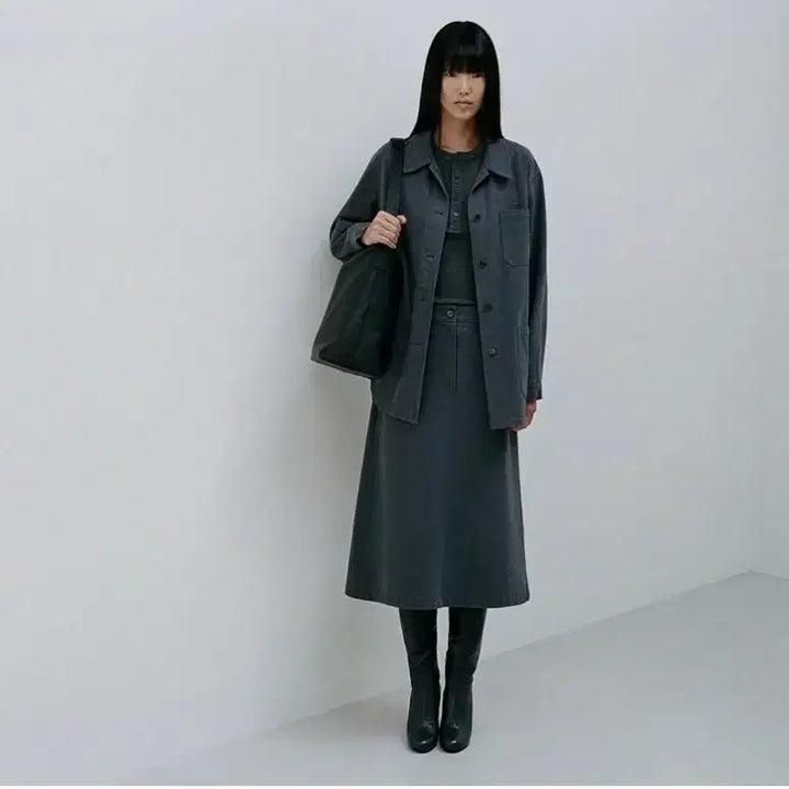 [BUNJANG] LFM Cotton A-Line Skirt (Blue / M) / LFM 코튼 A라인 스커트 (블루 / M)