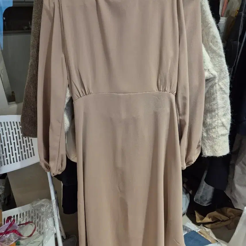 [BUNJANG] Beige Long Dress / 미착용) 베이지 롱 원피스