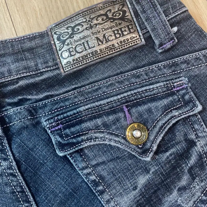 [BUNJANG] Cecil McBee Denim Hot Pants / Cecil McBee 세실맥비 퍼플&실버 데님 핫팬츠