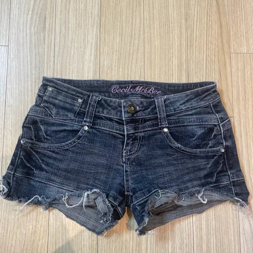 [BUNJANG] Cecil McBee Denim Hot Pants / Cecil McBee 세실맥비 퍼플&실버 데님 핫팬츠