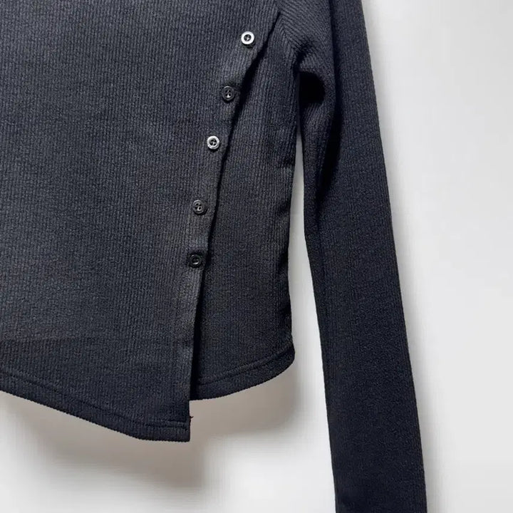 [BUNJANG] Unbranded Slit Detail T-shirt / 골지 절개 티셔츠 (새상품)