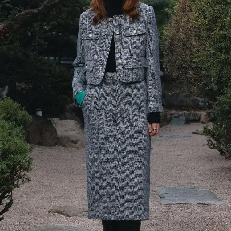 [BUNJANG] MUSEE SOPHIA Tweed Wool Long Skirt / 뮤제 MUSEE SOPHIA Tweed Wool Long Skirt
