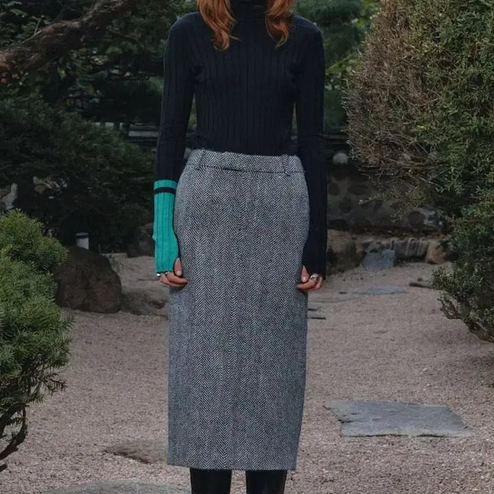 [BUNJANG] MUSEE SOPHIA Tweed Wool Long Skirt / 뮤제 MUSEE SOPHIA Tweed Wool Long Skirt