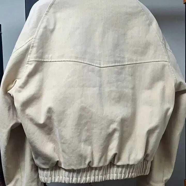 [BUNJANG] Juang Homme Velvet Denim Harrington Jacket / 주앙옴므 벨벳 데님 크림색 헤링턴 자켓