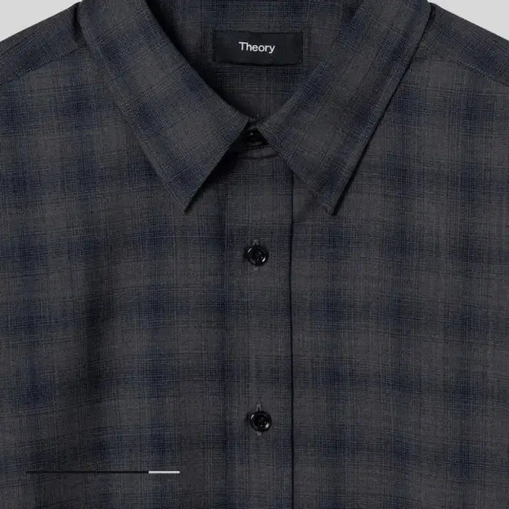 [BUNJANG] Theory Irving Shirt (Charcoal Melange/Navy) XL / 띠어리 셔츠 Wool Irving Shirt