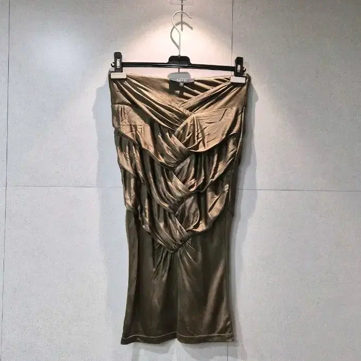 [BUNJANG] Gucci Khaki Shirred Midi Skirt / GUCCI 구찌 정품 카키 셔링 미디 스커트