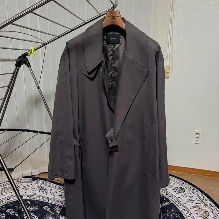 [BUNJANG] Il Corso Hidden Belted Trench Coat Khaki (105) / 일꼬르소 히든벨티드 트렌치코트 카키 (105)