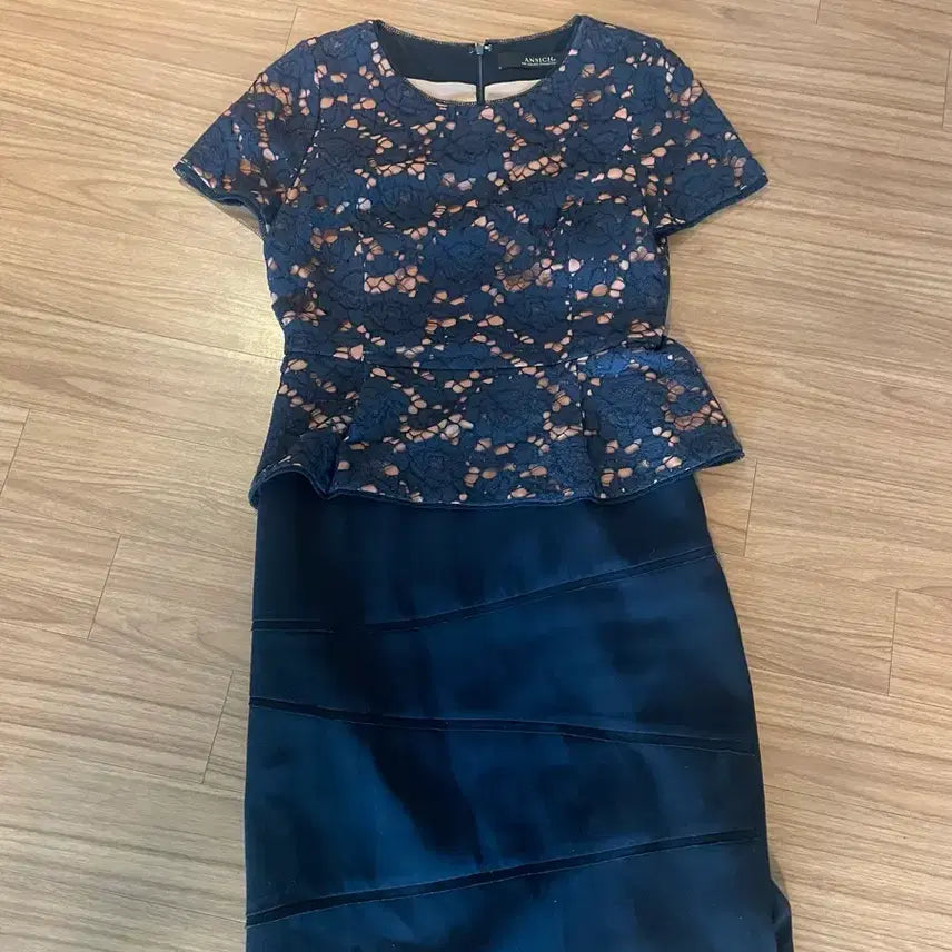 [BUNJANG] ANSICH Lace Two-Piece Navy Dress / ANSICH 레이스 투피스 네이비 원피스