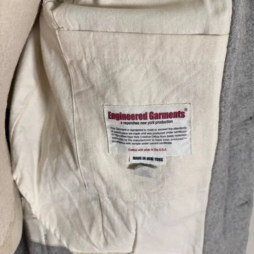 [BUNJANG] 엔지니어드가먼츠 울 코트 후드형 그레이 S (미국제) / 엔지니어드가먼츠 울 코트 후드형 그레이 S (미국제)