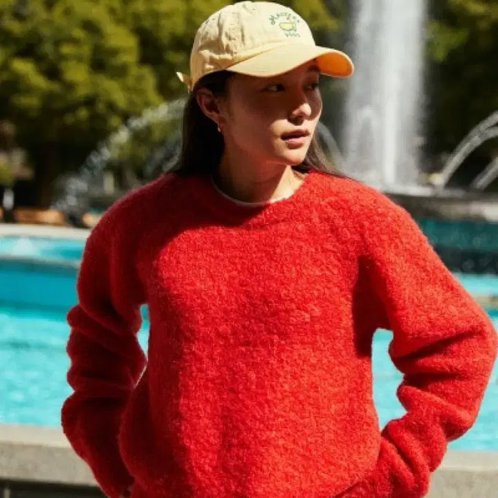 [BUNJANG] Shop Gade Boucle Knit Red Sweater / 샵게드 ged 부클 니트 레드