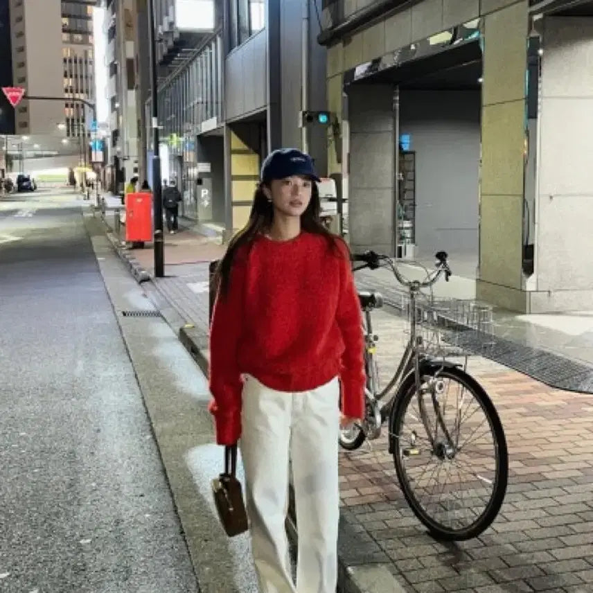 [BUNJANG] Shop Gade Boucle Knit Red Sweater / 샵게드 ged 부클 니트 레드