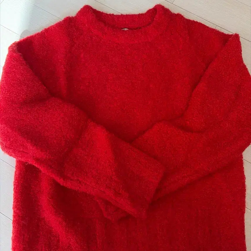 [BUNJANG] Shop Gade Boucle Knit Red Sweater / 샵게드 ged 부클 니트 레드