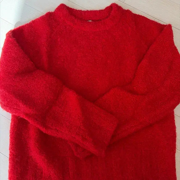 [BUNJANG] Shop Gade Boucle Knit Red Sweater / 샵게드 ged 부클 니트 레드