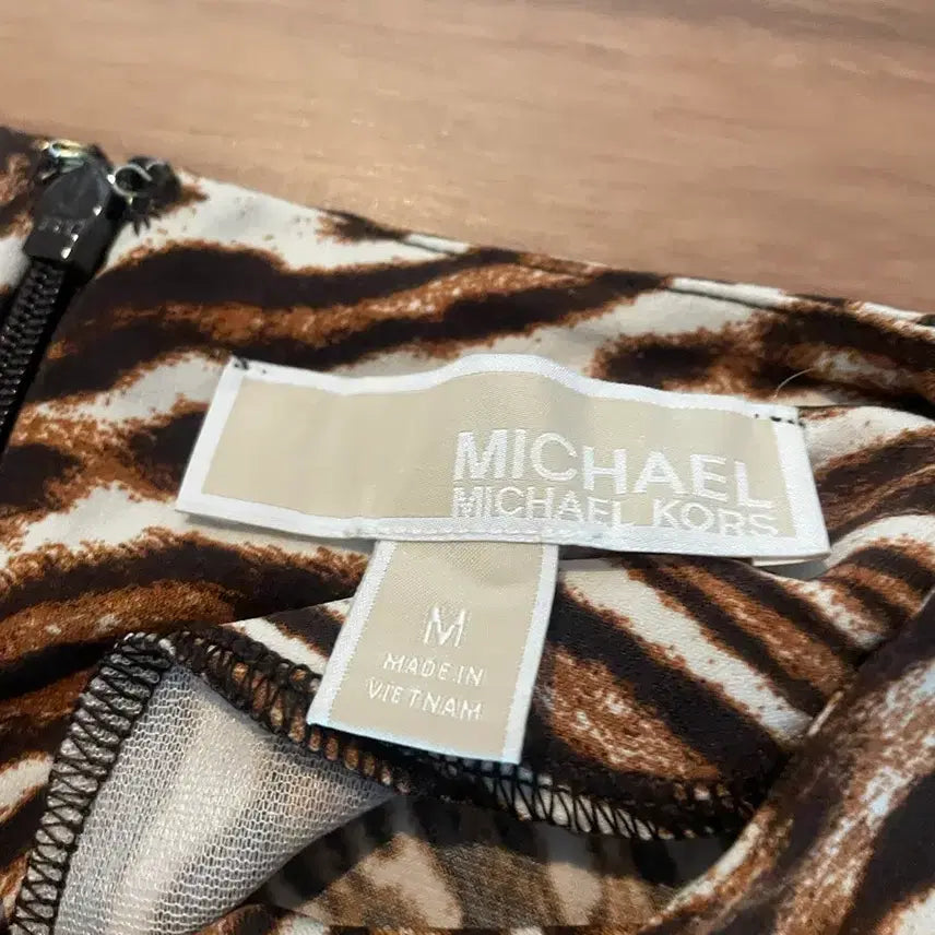 [BUNJANG] Michael Kors Zebra Print Long Sleeve Dress / Michael Kors 얼룩말 롱 슬리브 원피스 M