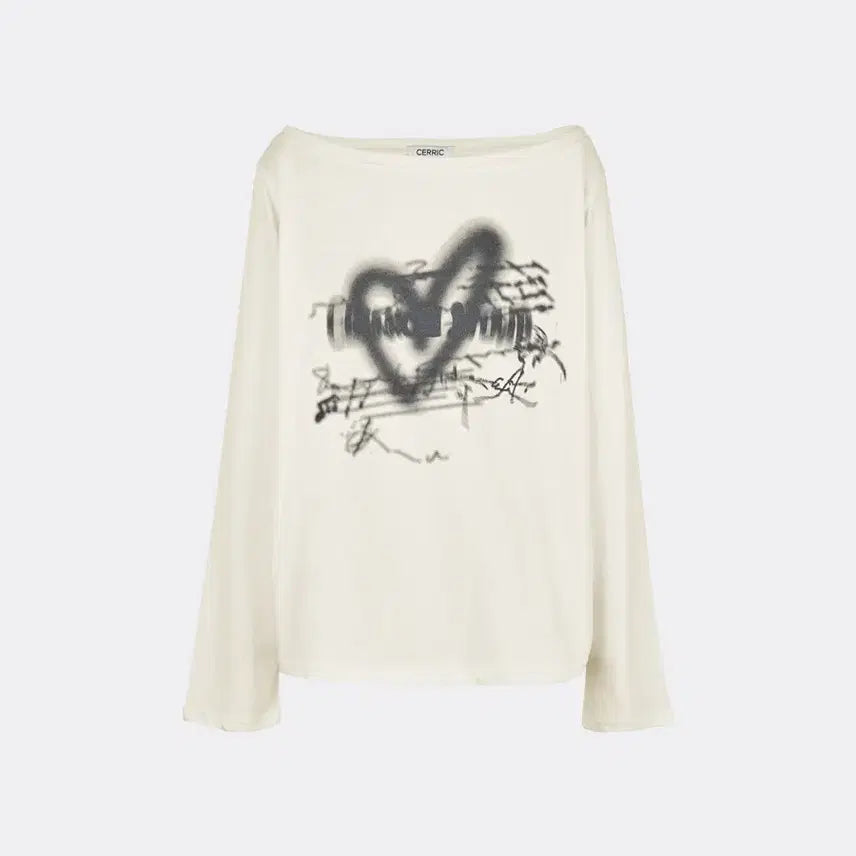 [BUNJANG] CERRIC HEART BOAT NECK TOP - IVORY / CERRIC 세릭 HEART BOAT NECK TOP-IVORY
