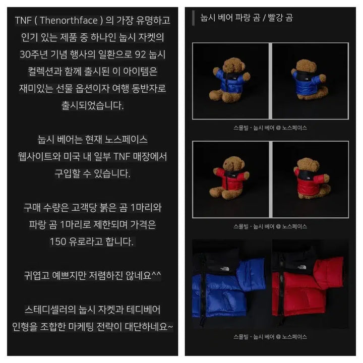 [BUNJANG] The North Face Nuptse Bear 30th Anniversary Limited Edition / 노스페이스눕시베어/30주년한정판/새상품