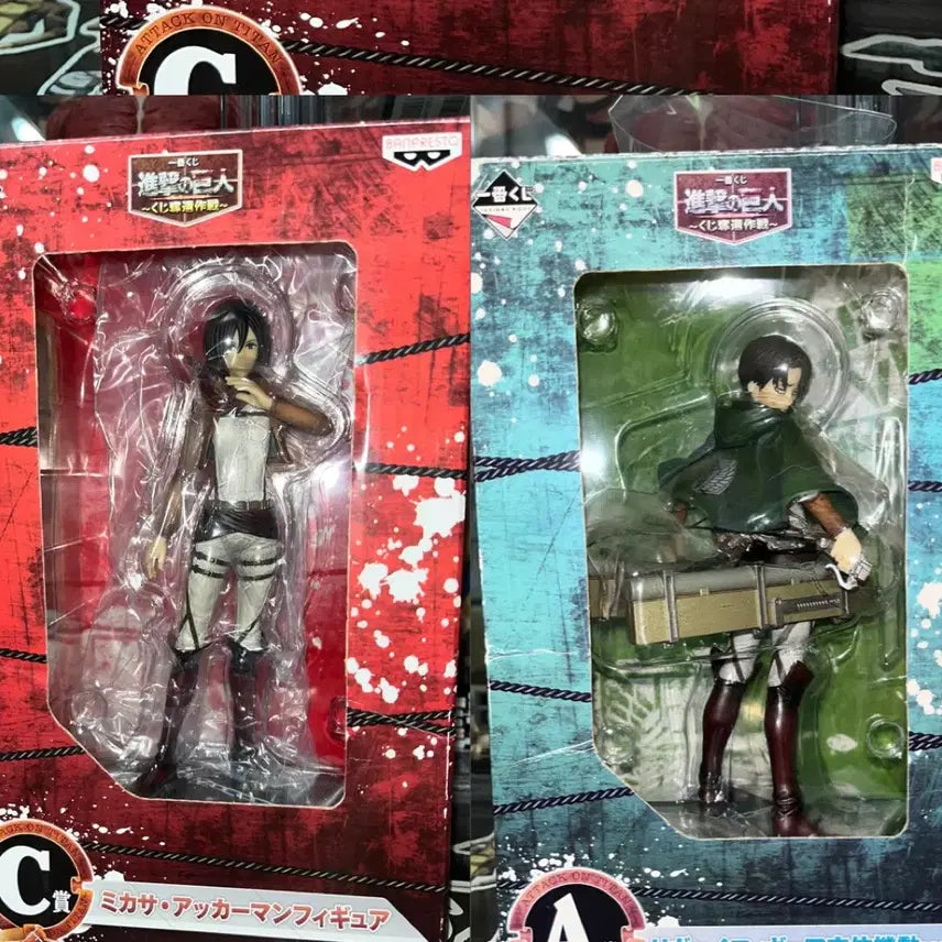 [BUNJANG] Attack on Titan Levi & Mikasa Ichiban Kuji Figure Bundle Set / 일괄) 진격의 거인 이치방쿠지 리바이 A상 미카사 C상 피규어