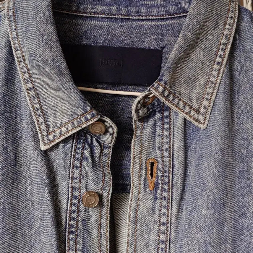 [BUNJANG] Juun.J 24SS Core Denim Short Sleeve Shirt Blue / [46/105] 준지 24SS 코어 데님 숏슬리브 셔츠 블루