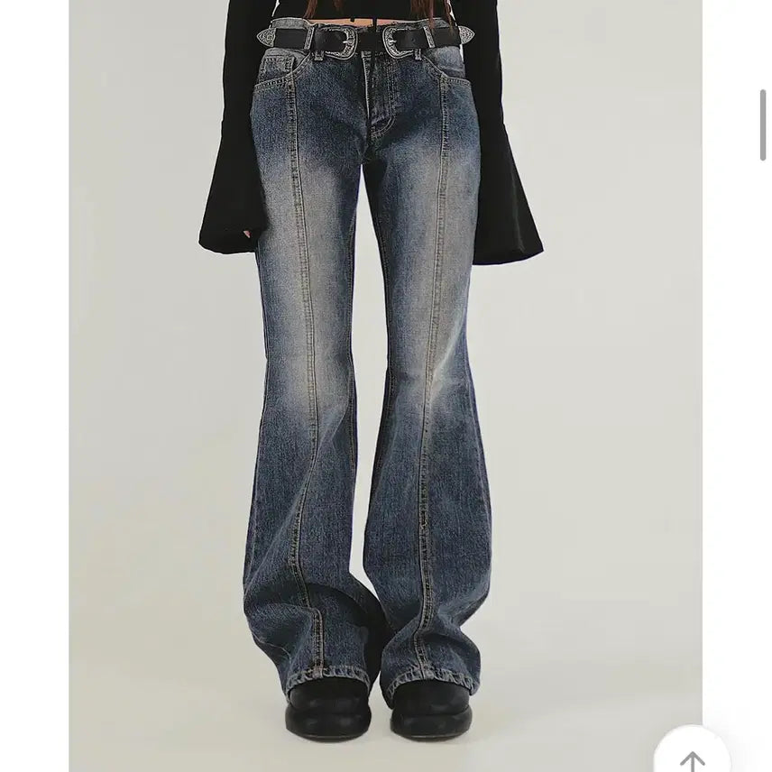 [BUNJANG] Low Rise Washed Denim Jeans / 로우라이즈 데님