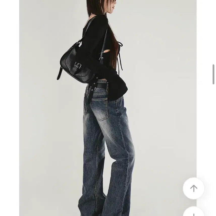 [BUNJANG] Low Rise Washed Denim Jeans / 로우라이즈 데님
