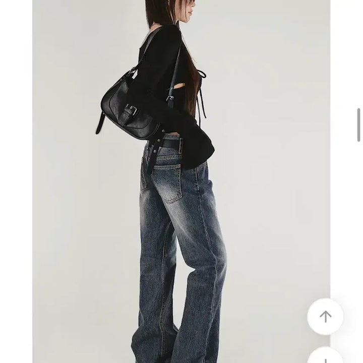 [BUNJANG] Low Rise Washed Denim Jeans / 로우라이즈 데님