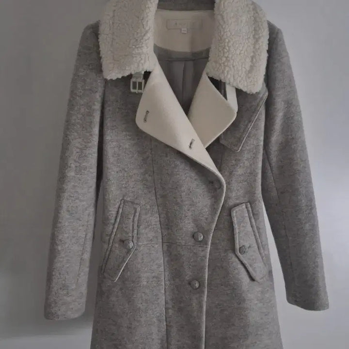 [BUNJANG] Egoist Wool Collar Coat (Grey) / 에고이스트 양털 카라 그레이 코트