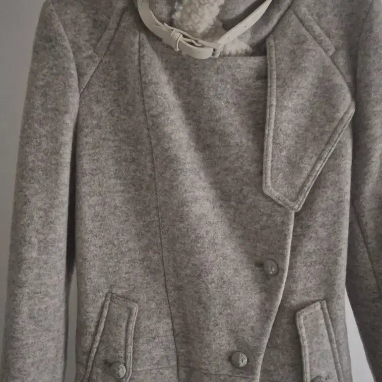 [BUNJANG] Egoist Wool Collar Coat (Grey) / 에고이스트 양털 카라 그레이 코트
